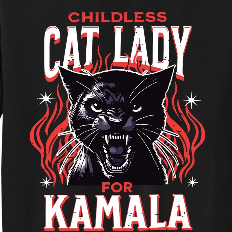 Childless Cat Lady For Kamala Harris 2024 President Election Sweatshirt