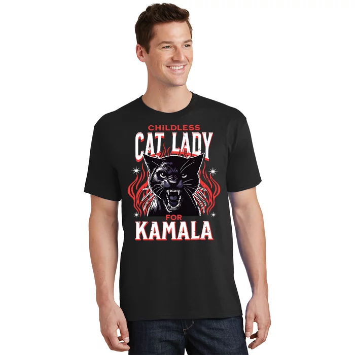 Childless Cat Lady For Kamala Harris 2024 President Election T-Shirt