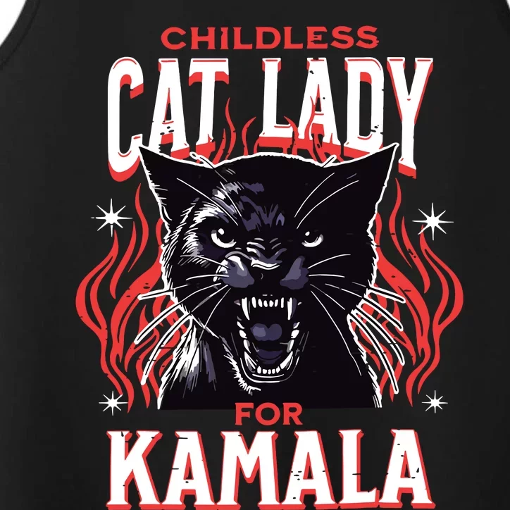 Childless Cat Lady For Kamala Harris 2024 President Election Performance Tank