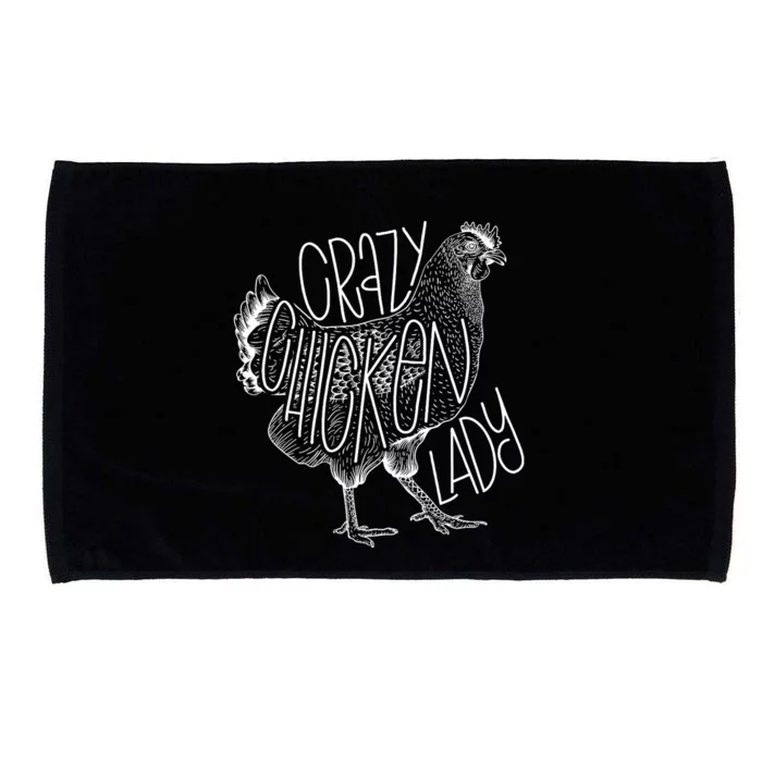 Crazy Chicken Lady Funny Farm Lady Microfiber Hand Towel