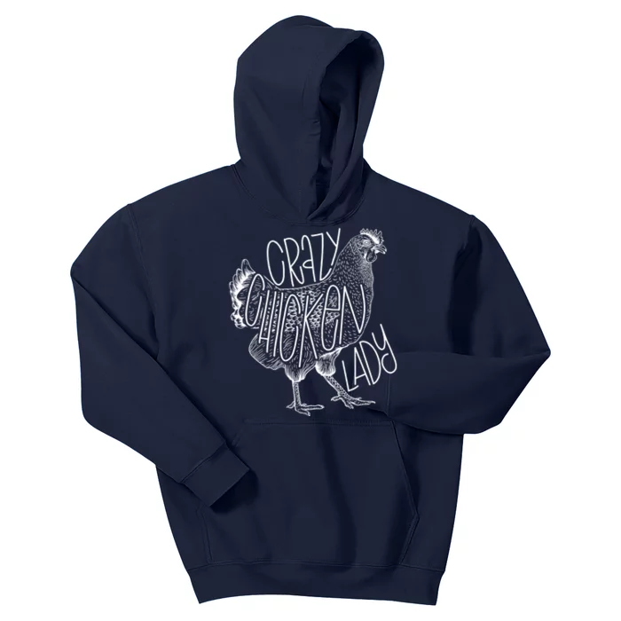 Crazy Chicken Lady Funny Farm Lady Kids Hoodie