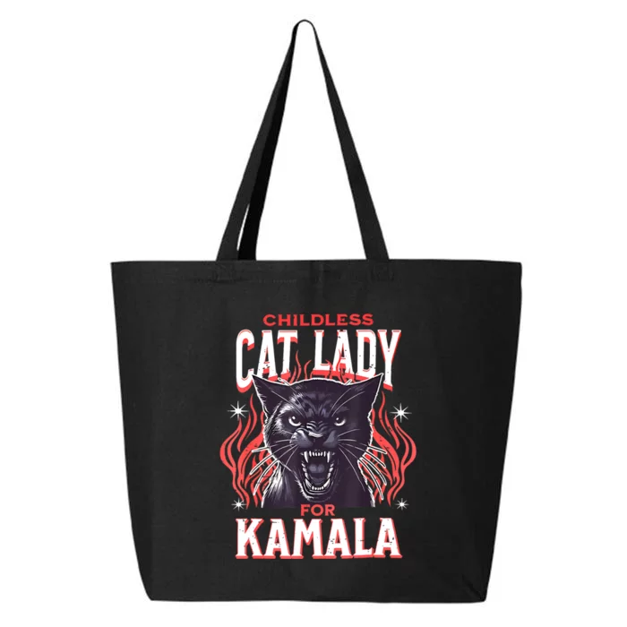 Childless Cat Lady For Kamala Harris 2024 President Election 25L Jumbo Tote