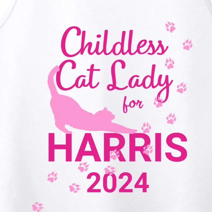 Childless Cat Lady For Harris 2024 Cat Lovers Kamala Harris 2024 Performance Tank