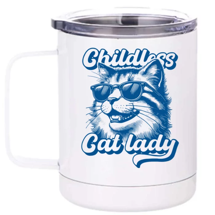 Childless Cat Ladies Against Fascism Front & Back 12oz Stainless Steel Tumbler Cup