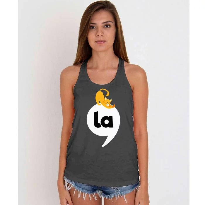 Cat Comma La Cat Ladies For Kamala Harris For President 2024 Women's Knotted Racerback Tank