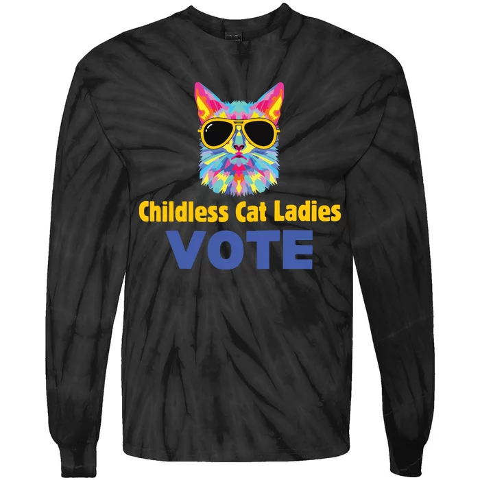 Childless Cat Ladies Voting Tie-Dye Long Sleeve Shirt