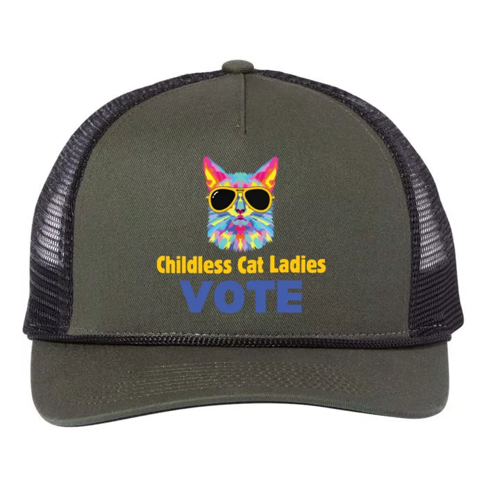 Childless Cat Ladies Voting Retro Rope Trucker Hat Cap