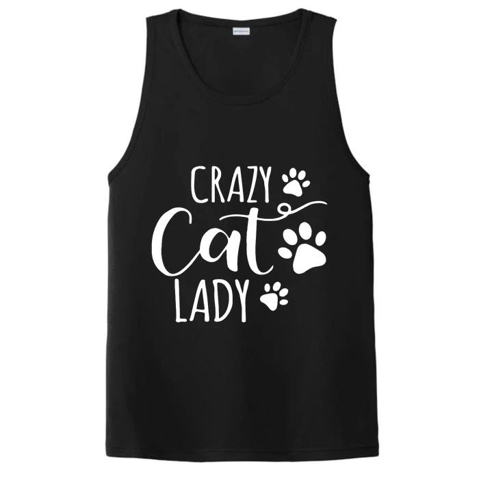 Crazy Cat Lady Funny Cat Meow For Men Women Love Cat Performance Tank