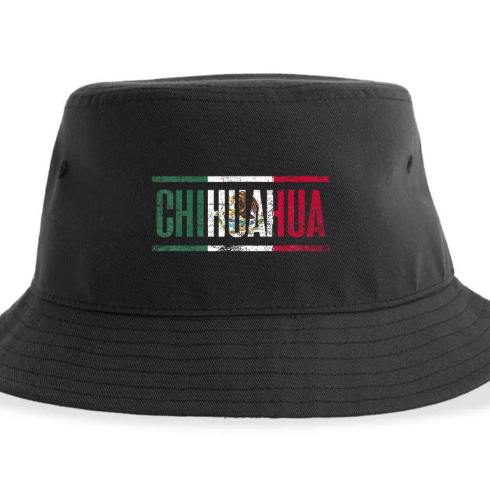 Chihuahua Con La Bandera De México Sustainable Bucket Hat