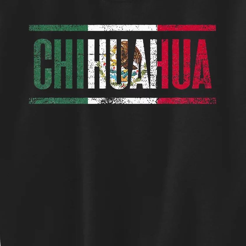 Chihuahua Con La Bandera De México Kids Sweatshirt