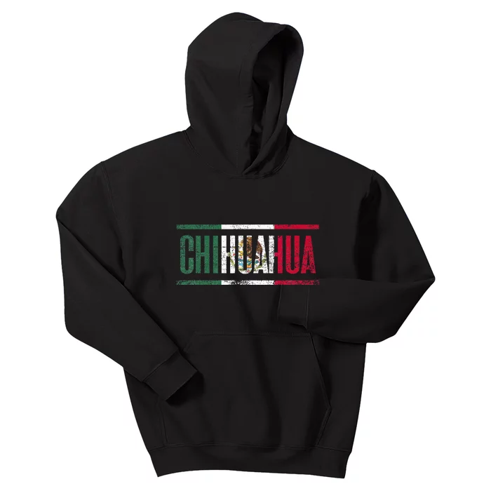 Chihuahua Con La Bandera De México Kids Hoodie