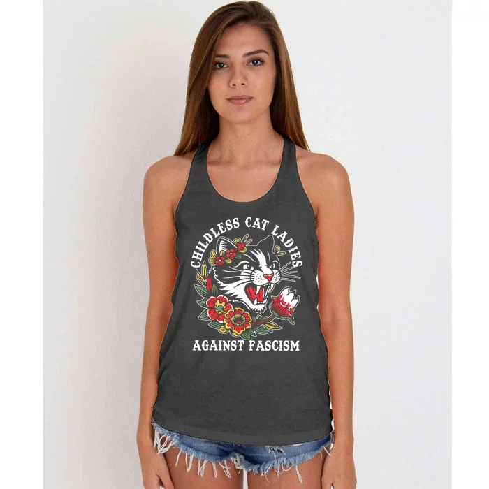 Childless Cat Ladies Voting Election 2024 Usa Vintage Women's Knotted Racerback Tank