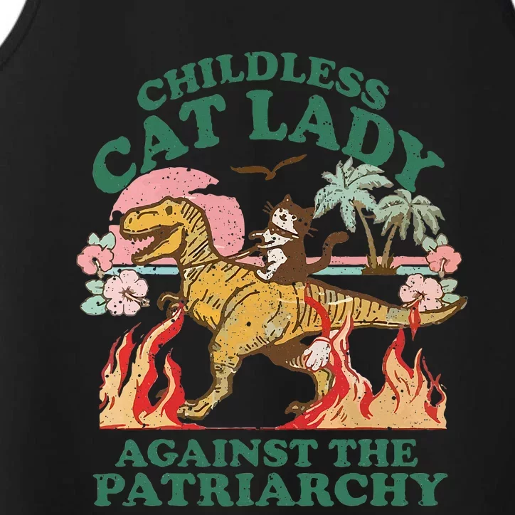 Childless Cat Lady Against The Patriarchy Kamala Harris 2024 Performance Tank