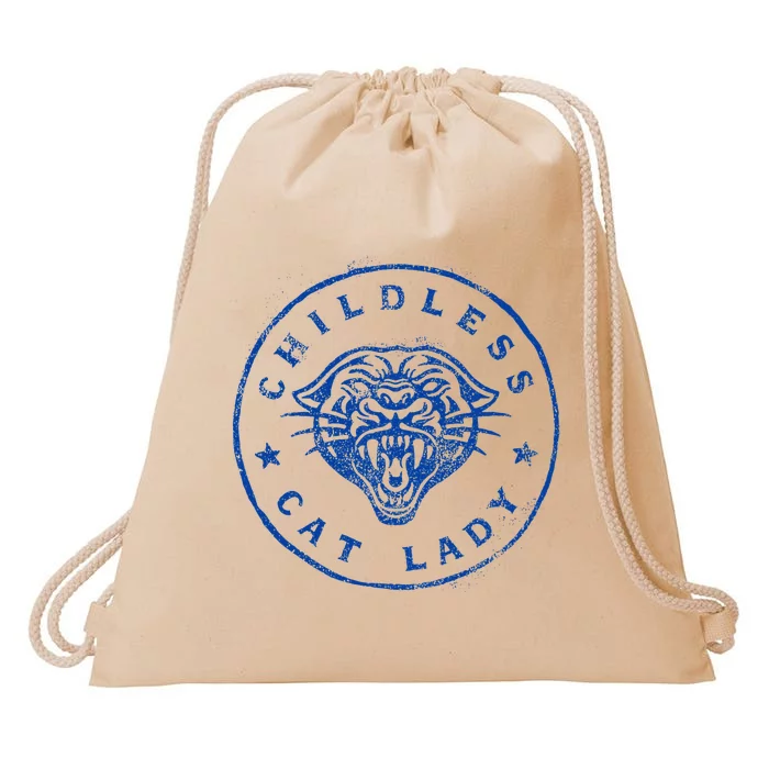 Childless Cat Lady Brave Proud Independent Apparel Drawstring Bag