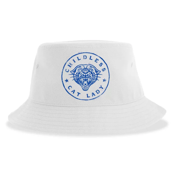 Childless Cat Lady Brave Proud Independent Apparel Sustainable Bucket Hat