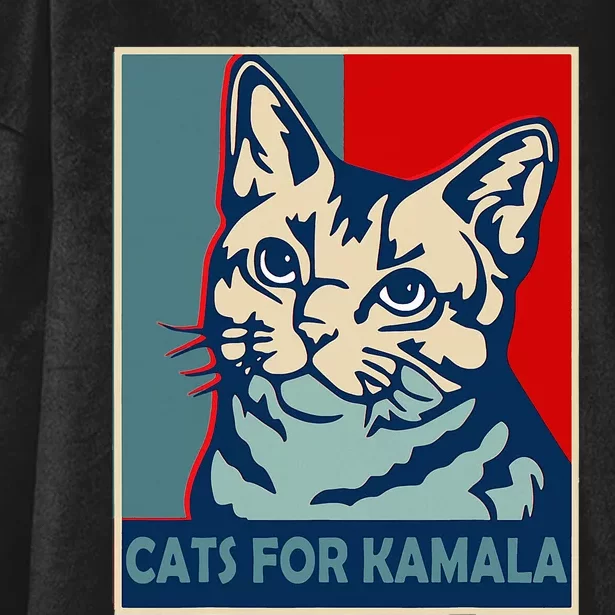 Childless Cat Lady Is Voting Kamala Harris President 2024 Hooded Wearable Blanket