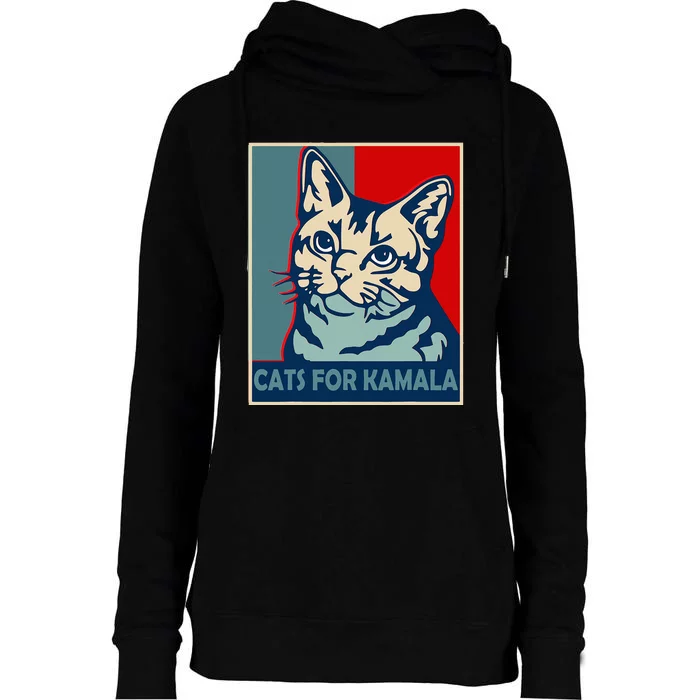 Childless Cat Lady Is Voting Kamala Harris President 2024 Womens Funnel Neck Pullover Hood