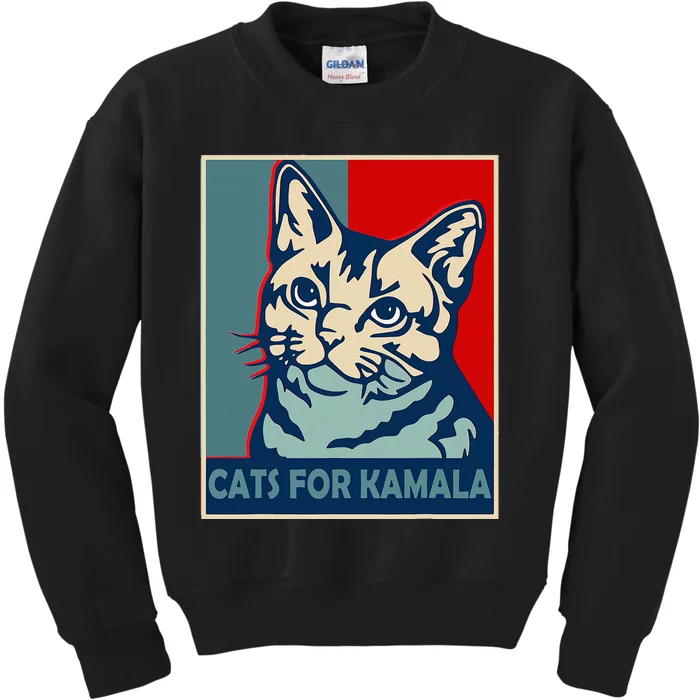 Childless Cat Lady Is Voting Kamala Harris President 2024 Kids Sweatshirt