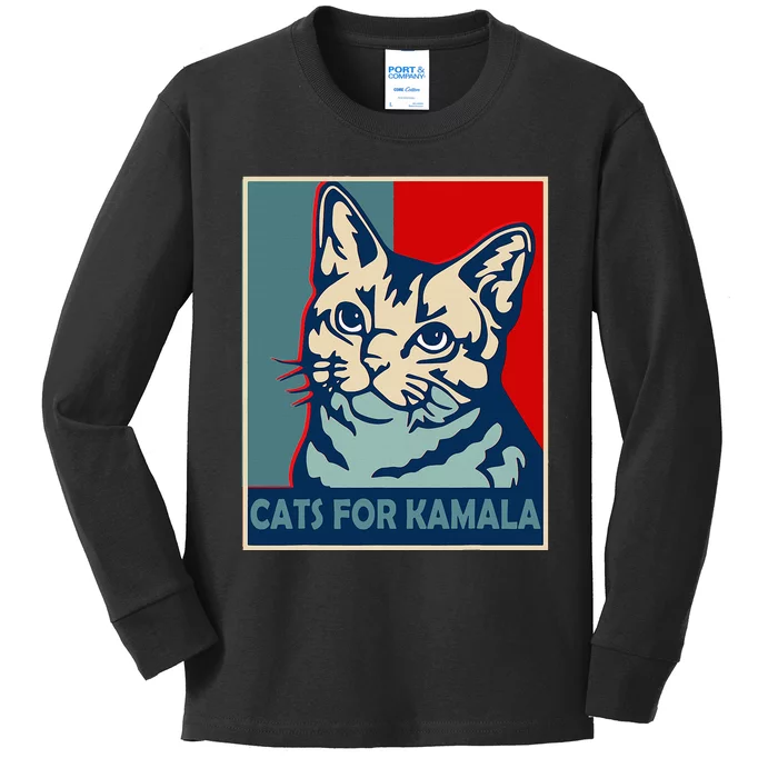 Childless Cat Lady Is Voting Kamala Harris President 2024 Kids Long Sleeve Shirt