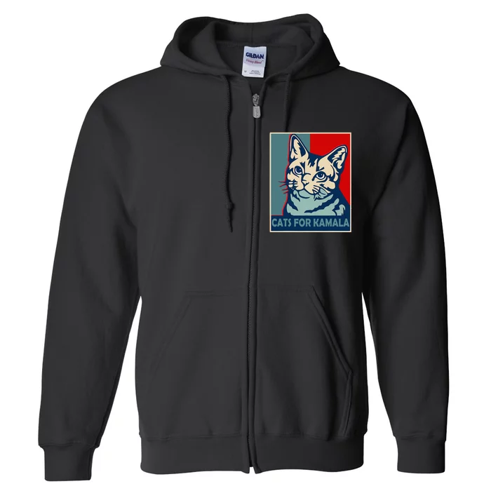 Childless Cat Lady Is Voting Kamala Harris President 2024 Full Zip Hoodie