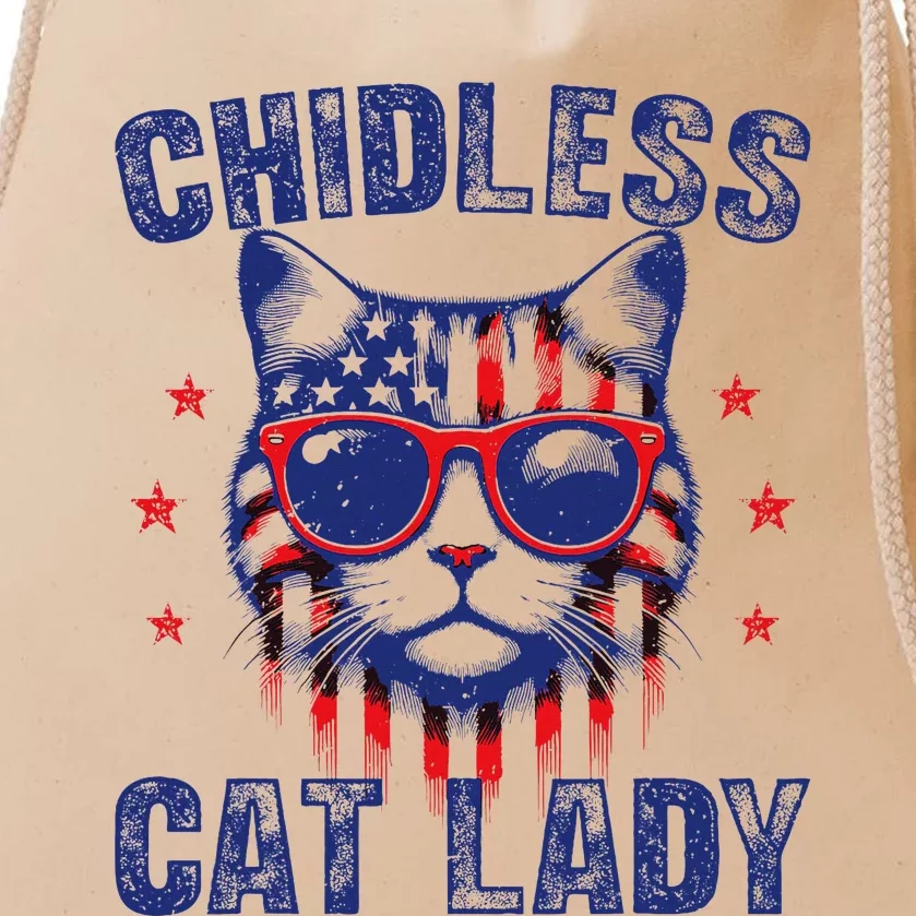 Childless Cat Ladies For Kamala Harris 2024 Election Drawstring Bag