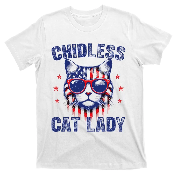 Childless Cat Ladies For Kamala Harris 2024 Election T-Shirt