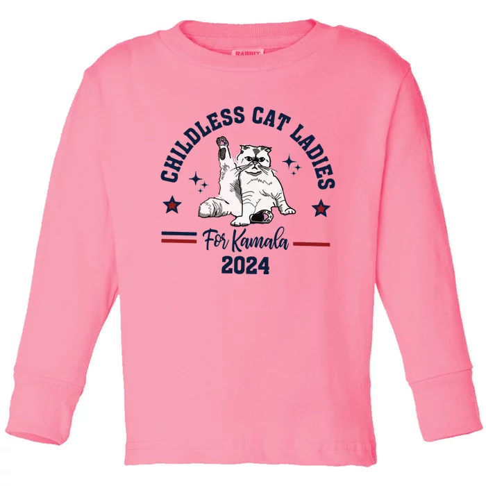 Childless Cat Lady Feminist Vote Toddler Long Sleeve Shirt