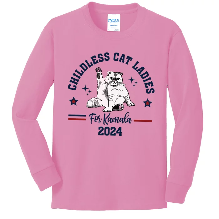 Childless Cat Lady Feminist Vote Kids Long Sleeve Shirt