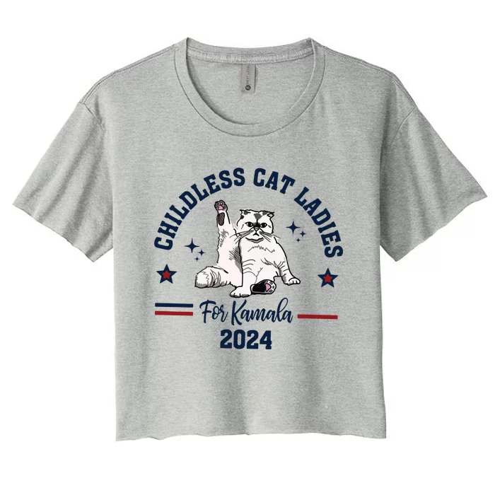 Childless Cat Lady Feminist Vote Women's Crop Top Tee