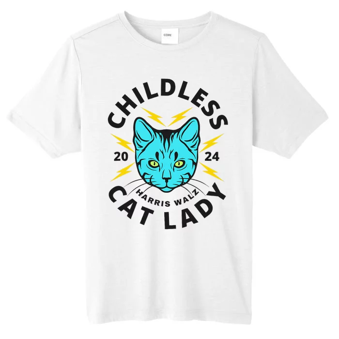 Childless Cat Lady Harris Walz 2024 ChromaSoft Performance T-Shirt