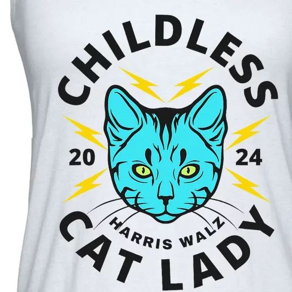 Childless Cat Lady Harris Walz 2024 Ladies Essential Flowy Tank