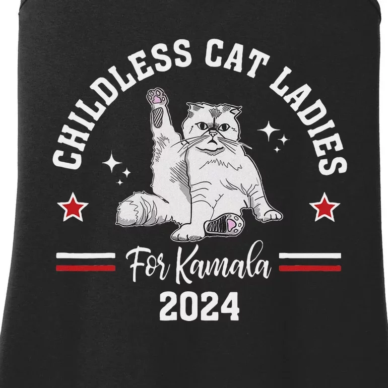 Childless Cat Ladies For Kamala Harris 2024 Election Ladies Essential Tank