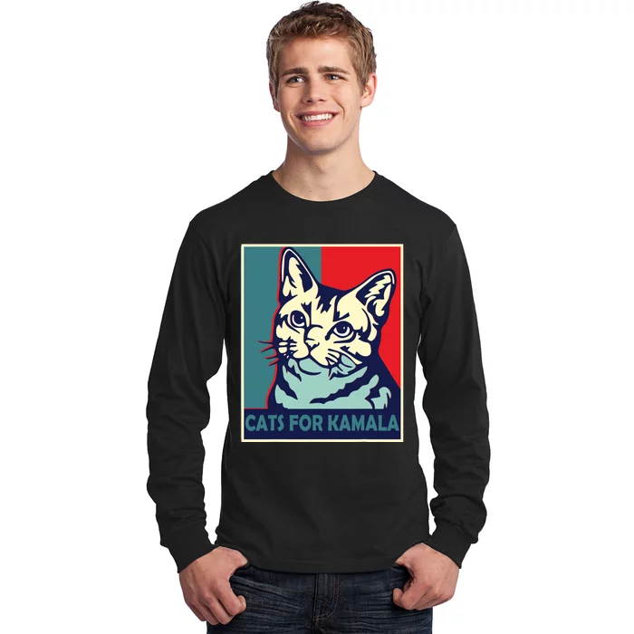 Childless Cat Lady Is Voting Kamala Harris President 2024 Long Sleeve Shirt