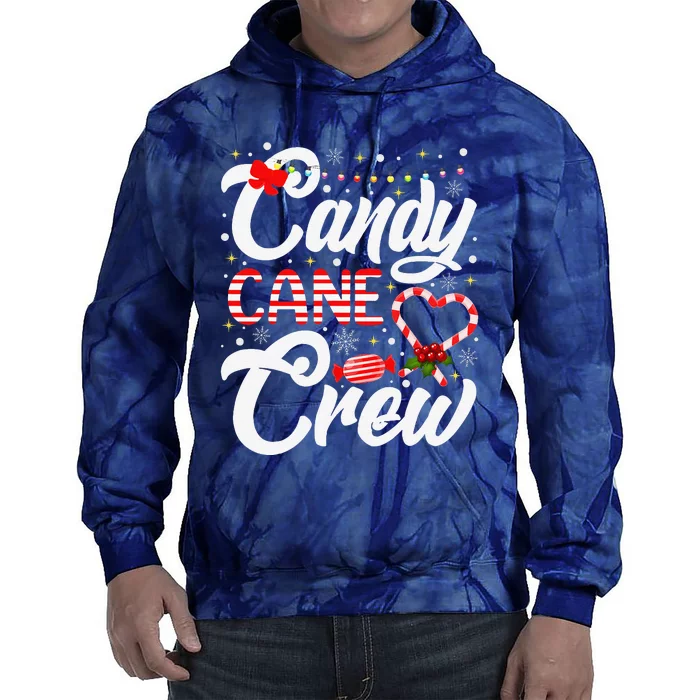 Christmas Candy Lover Funny Xmas Candy Cane Crew Tie Dye Hoodie