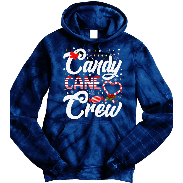 Christmas Candy Lover Funny Xmas Candy Cane Crew Tie Dye Hoodie