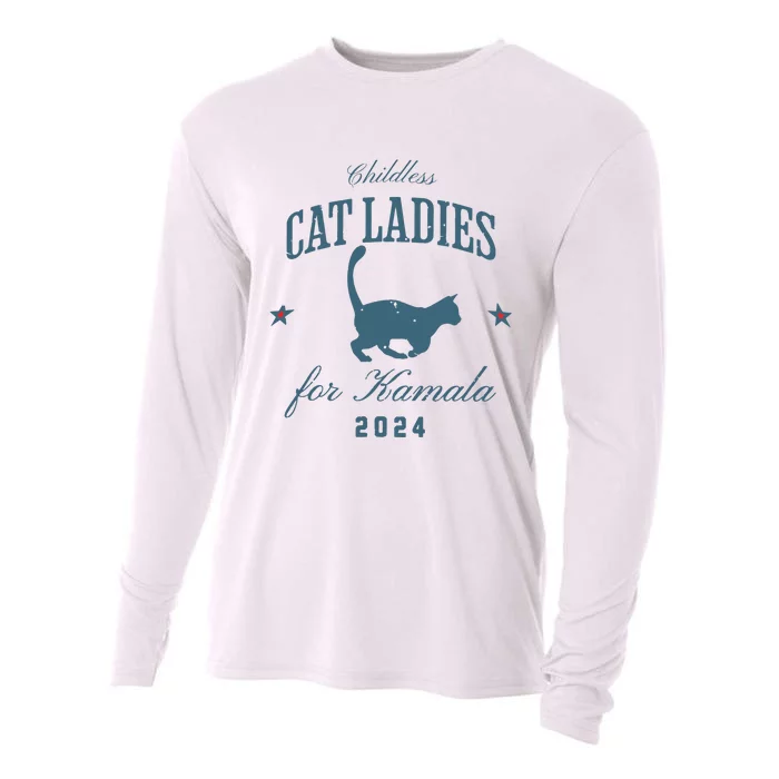 Childless Cat Ladies Against Fascism Feminist Cooling Performance Long Sleeve Crew