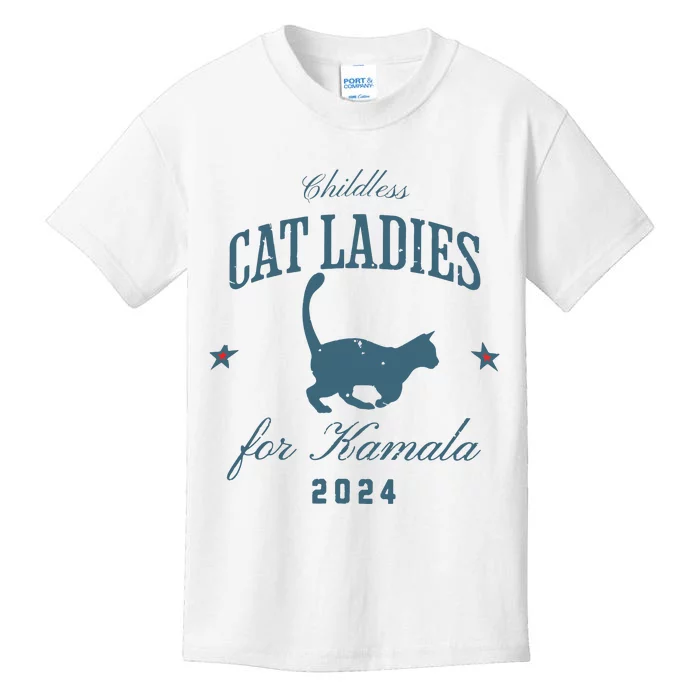 Childless Cat Ladies Against Fascism Feminist Kids T-Shirt