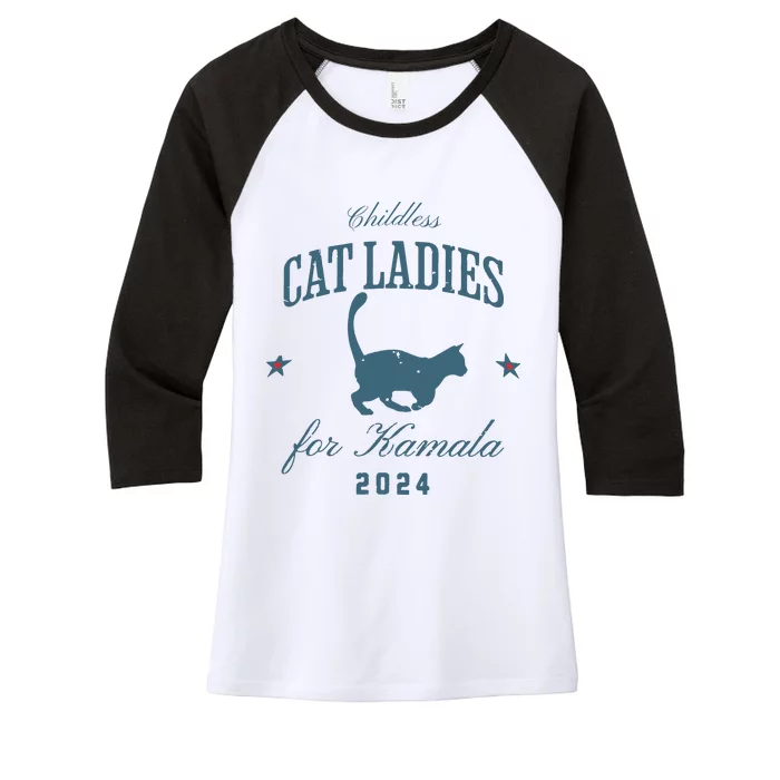 Childless Cat Ladies Against Fascism Feminist Women's Tri-Blend 3/4-Sleeve Raglan Shirt