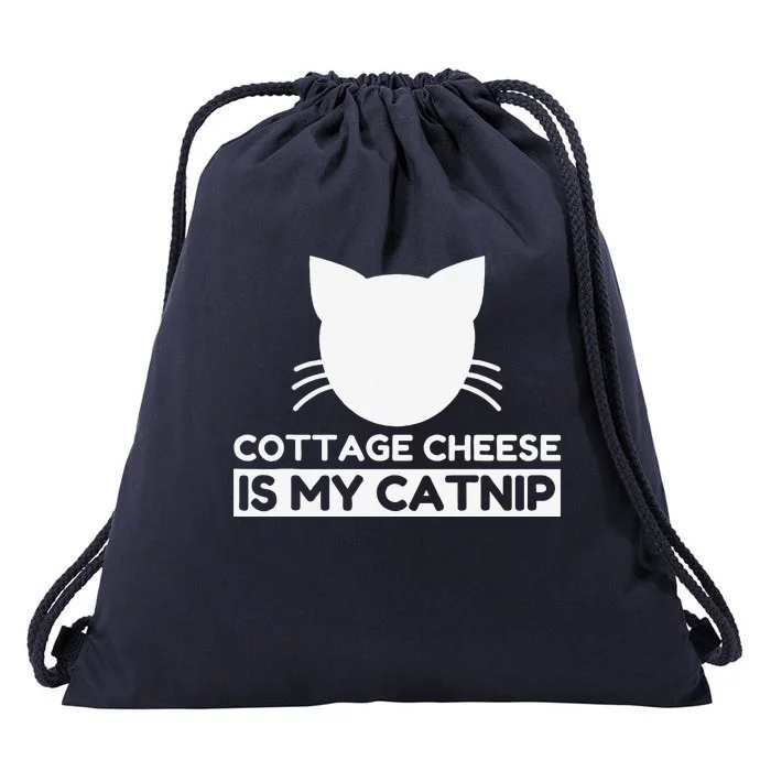 Cottage Cheese Lover Funny Cute Cat Gifts Drawstring Bag