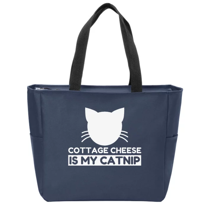 Cottage Cheese Lover Funny Cute Cat Gifts Zip Tote Bag