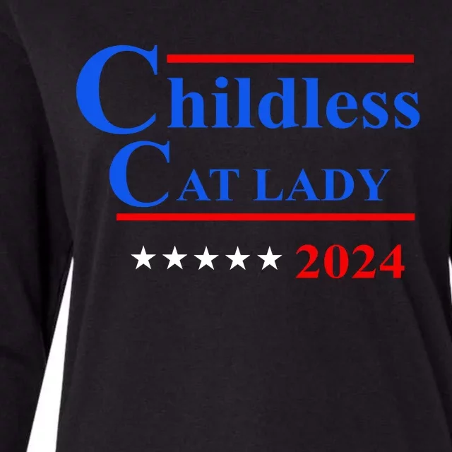 Childless Cat Lady 2024 Womens Cotton Relaxed Long Sleeve T-Shirt