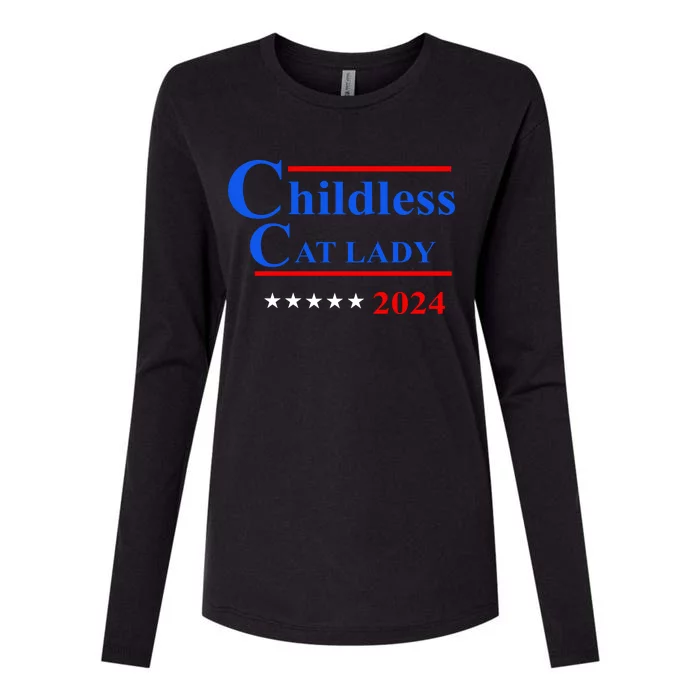 Childless Cat Lady 2024 Womens Cotton Relaxed Long Sleeve T-Shirt