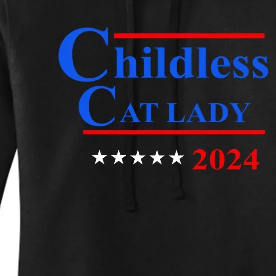 Childless Cat Lady 2024 Women's Pullover Hoodie