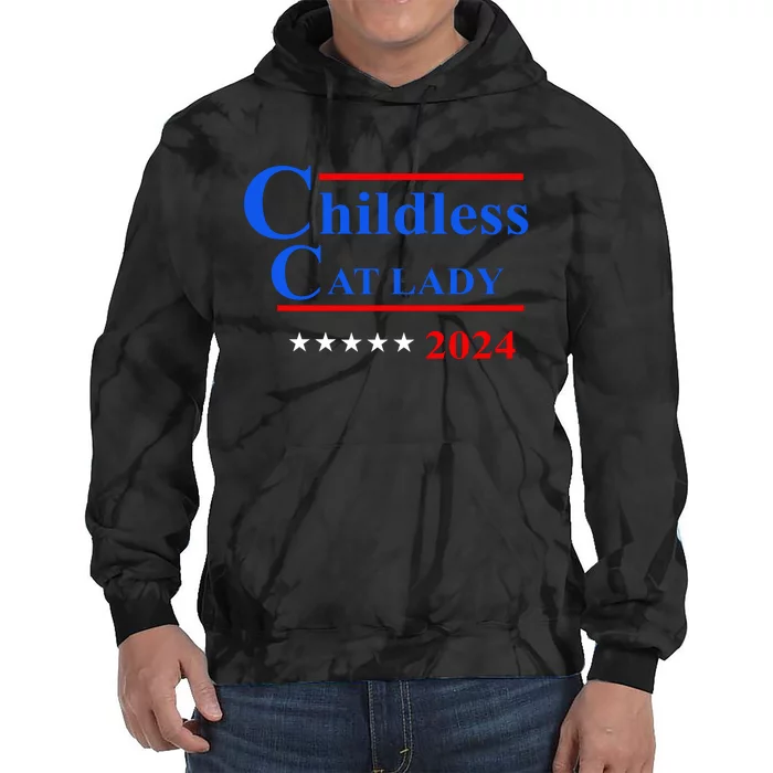 Childless Cat Lady 2024 Tie Dye Hoodie