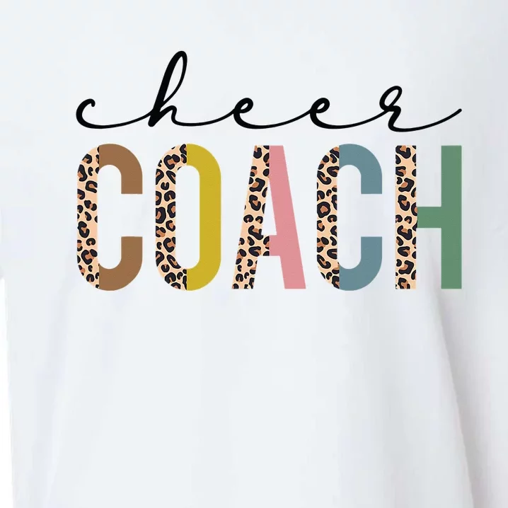 Cheer Coach Leopard Cheerleading Props Cute Cheer For Coach Sueded Cloud Jersey T-Shirt