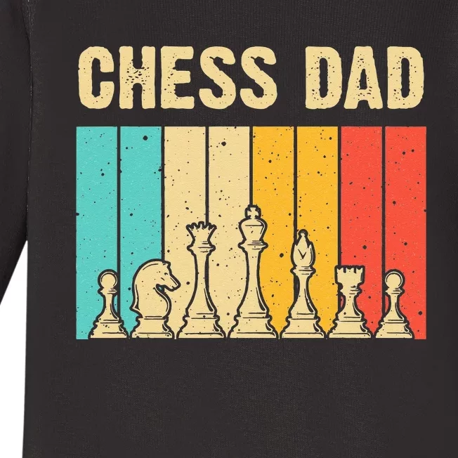 Cool Chess Lover Art For Dad Men Father Novelty Chess Player Baby Long Sleeve Bodysuit