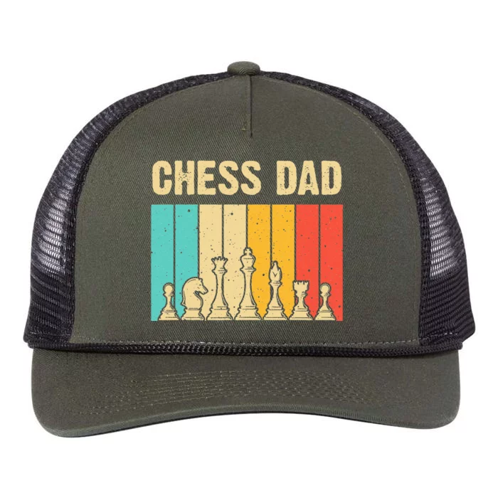 Cool Chess Lover Art For Dad Men Father Novelty Chess Player Retro Rope Trucker Hat Cap