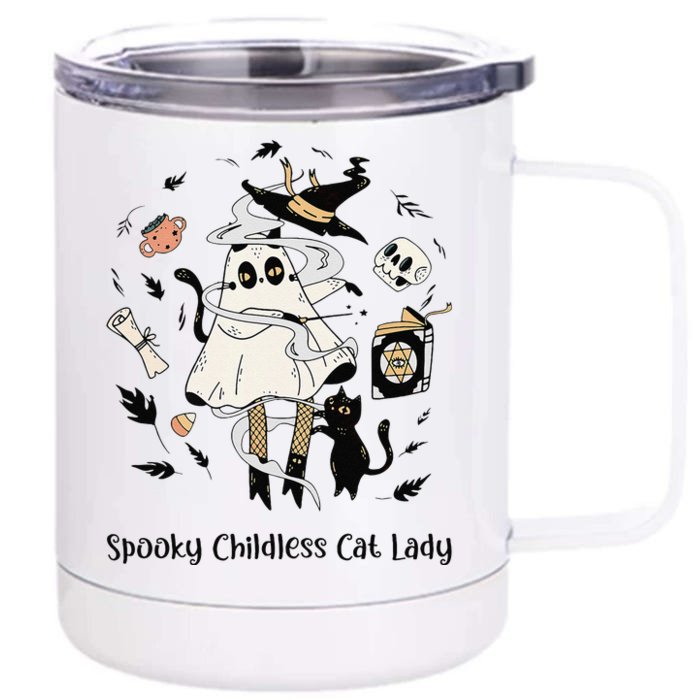 Childless Cat Ladies Cat Karma Retro Funny Front & Back 12oz Stainless Steel Tumbler Cup