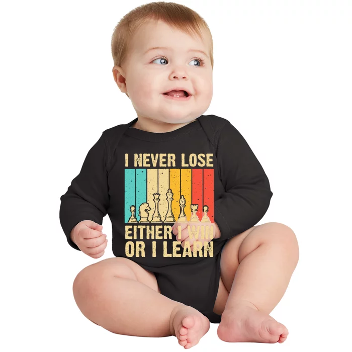 Cool Chess Lover Art For Novelty Chess Player Baby Long Sleeve Bodysuit