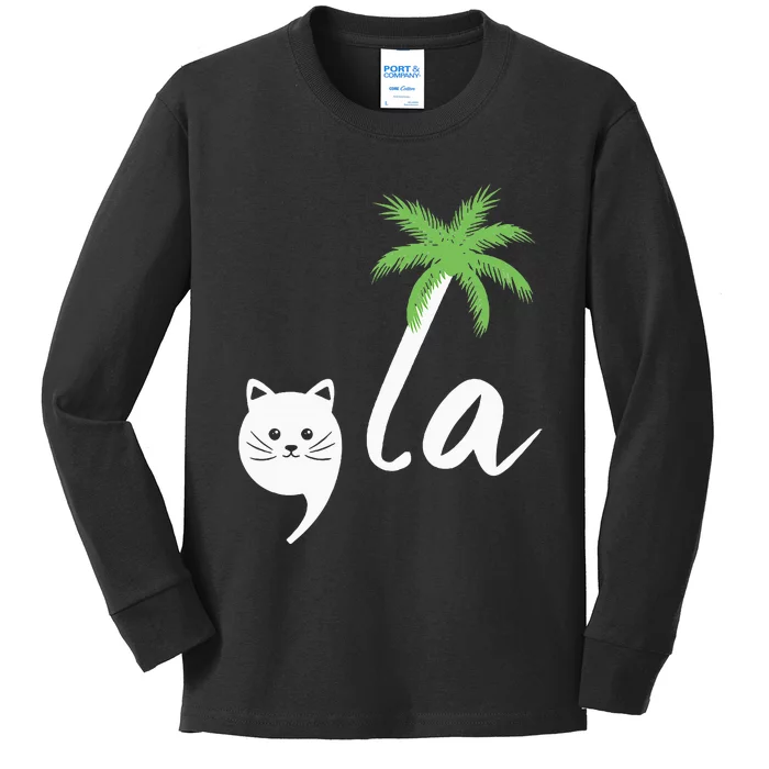 Coconut Comma La Childless Cat Lady 2024 Kids Long Sleeve Shirt